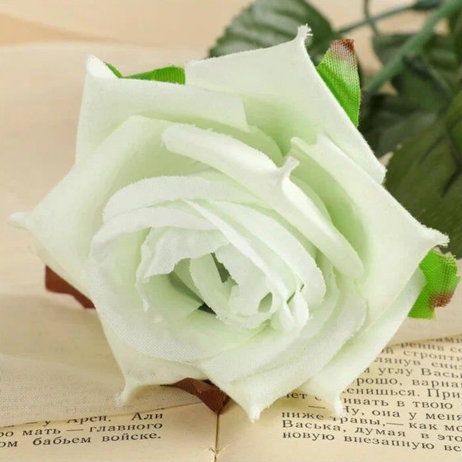 цветы искусственные роза 56 см d-8,5 см белая 482689