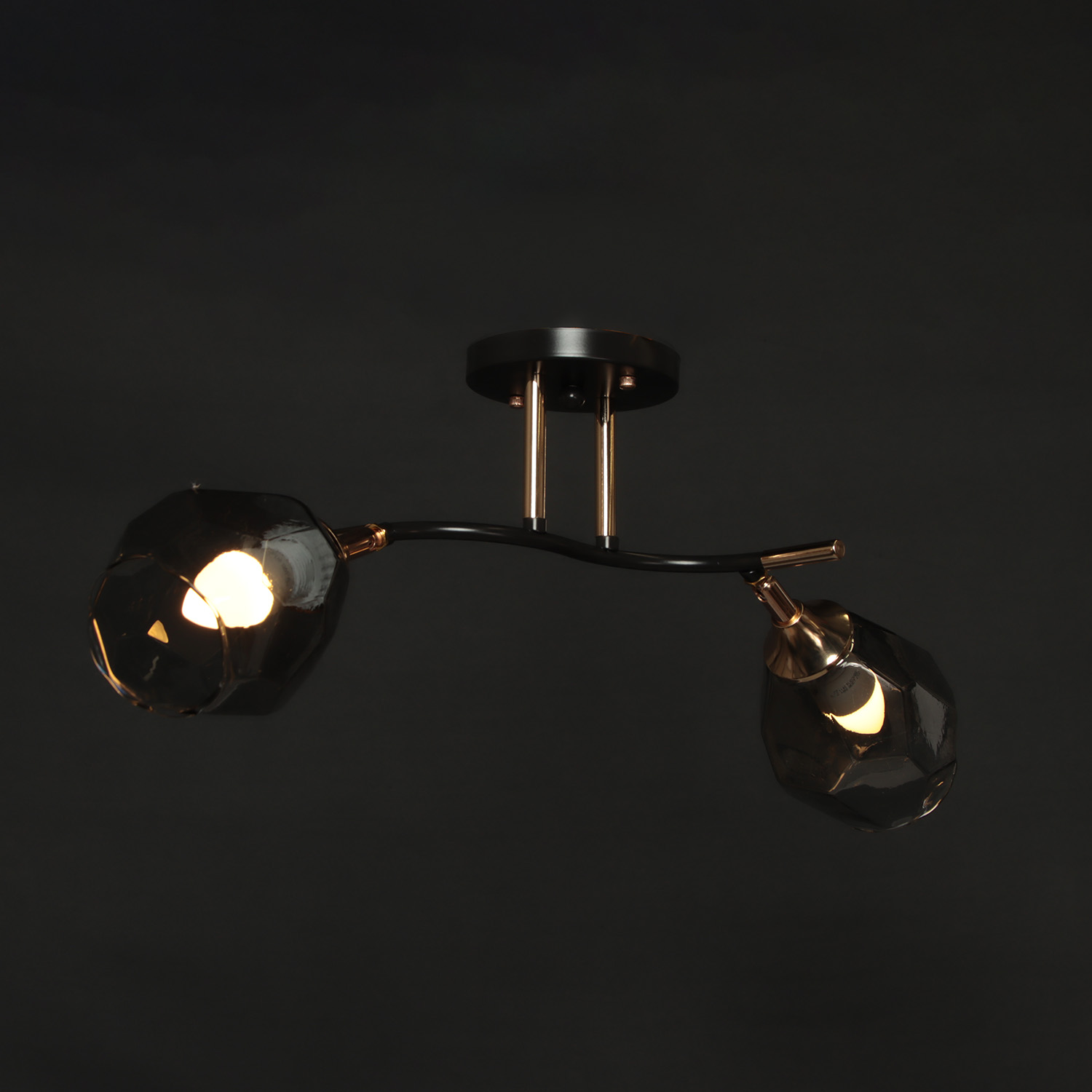 Люстра N4202/2 COFFEE+FGD 2*40W  E27 (L=600; w-600; h-230)  VERNER LIGHTING *1