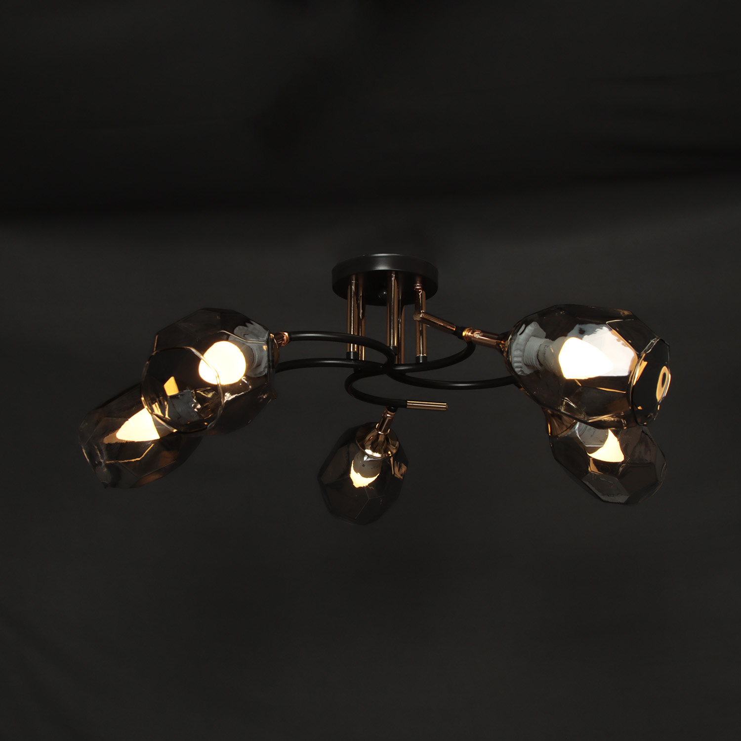 Люстра N4202/5 COFFEE+FGD 5*40W  E27 (d-670; h-310)  VERNER LIGHTING *1