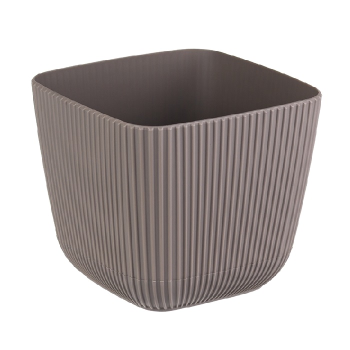 Кашпо пластм. "Пиканто" 1,8л 150х150мм h130мм с поддоном,с дрен.реш.Француз. сер.М3209 ("М-П")*1/12