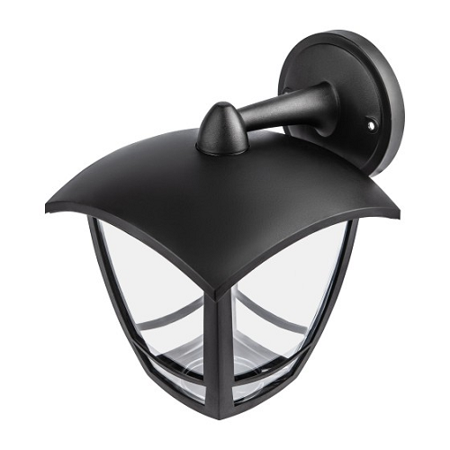 Светильник садово-парковый НБУ "Дели 2" Е27 четырехгранный настенный черный ЭРА Б0051186 *1/8