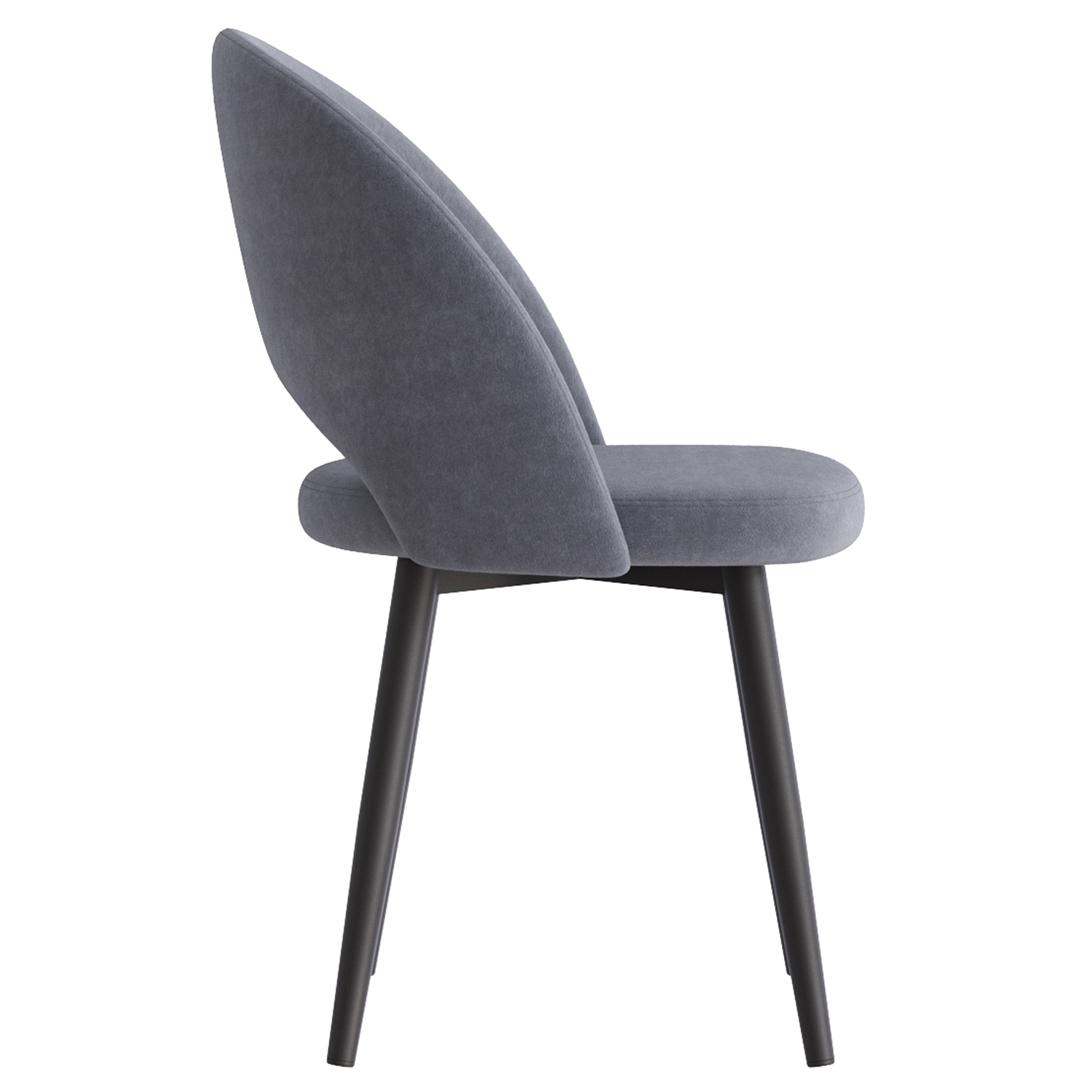 Кресло ШАДЕ 590x550xh875 парма 1016 темно-серый+ Каркас СТЕЛС Металл Черный матовый*4