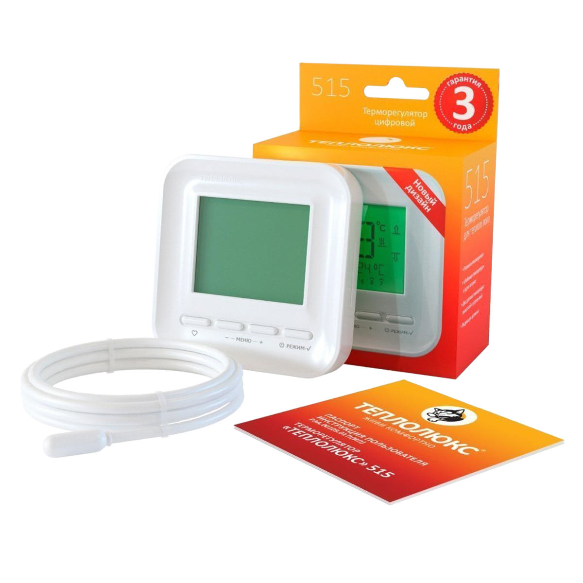 Терморегулятор Теплолюкс 515, электронный, белый Терморегулятор Теплолюкс 515, электронный, белый