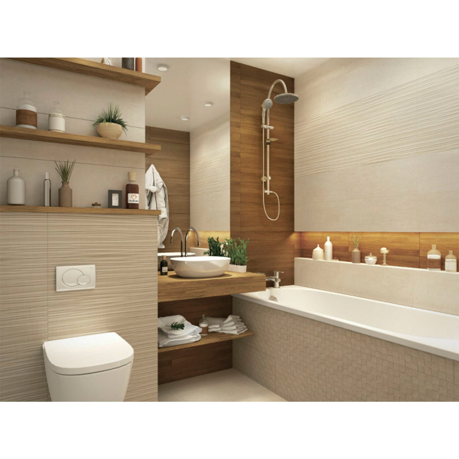 Плитка 60х25 см настенная 1.2 м² Gracia Ceramica Quatra, бежевый