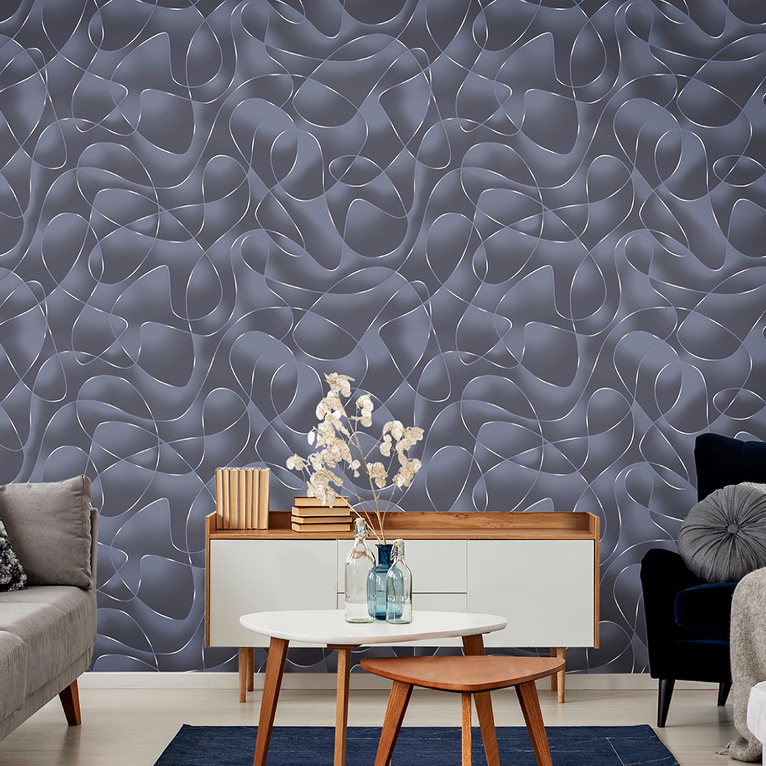 Обои флиз Elysium Лабиринт (графит) Е706808  1,06*10м  *1/4