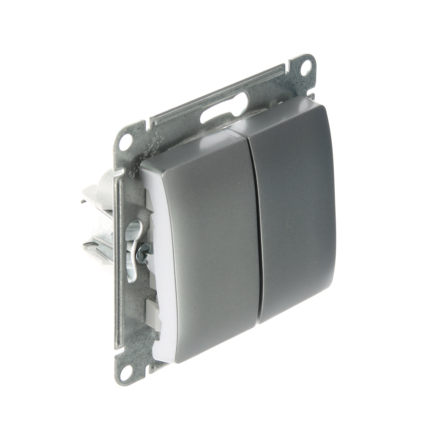 Механизм выключателя "Glossa" 2-м. алюм. SchE GSL000351  *1