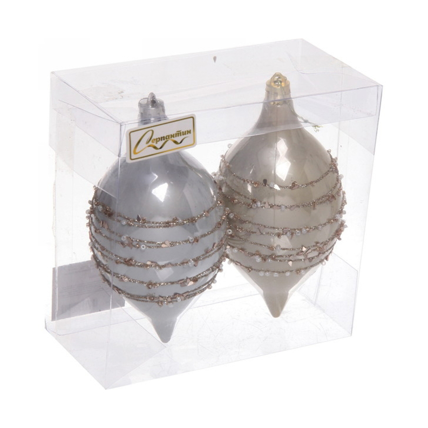 Набор украшений SHINE "Star Thread" 13,8х6,5 см (2 шт.), light champagne/silver Набор украшений SHINE "Star Thread" 13,8х6,5 см (2 шт.), light champagne/silver