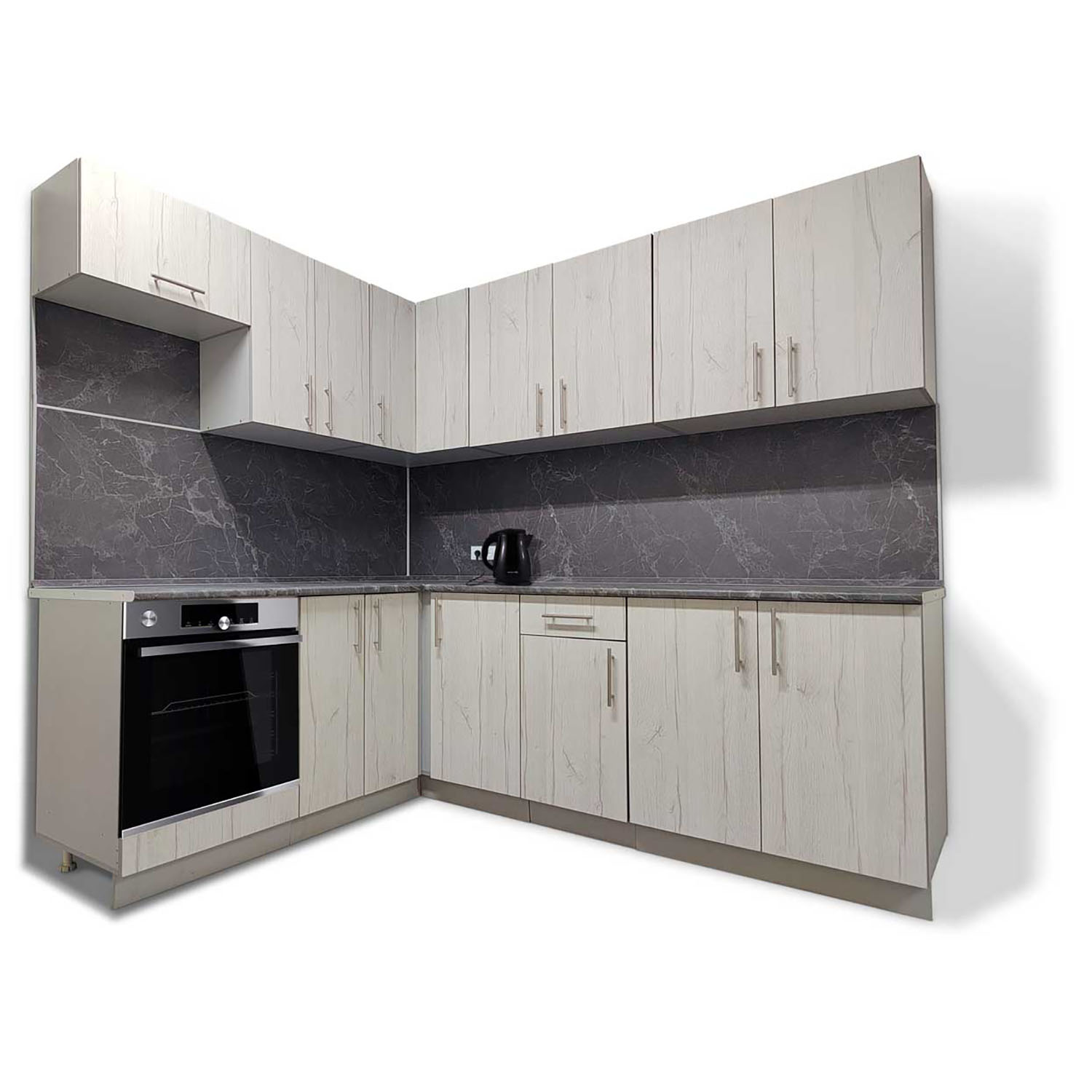 Шкаф навесной 600х676х290 мм BROZEX-WOOD Camellia Горизонт, с двумя дверцами, серый / юта