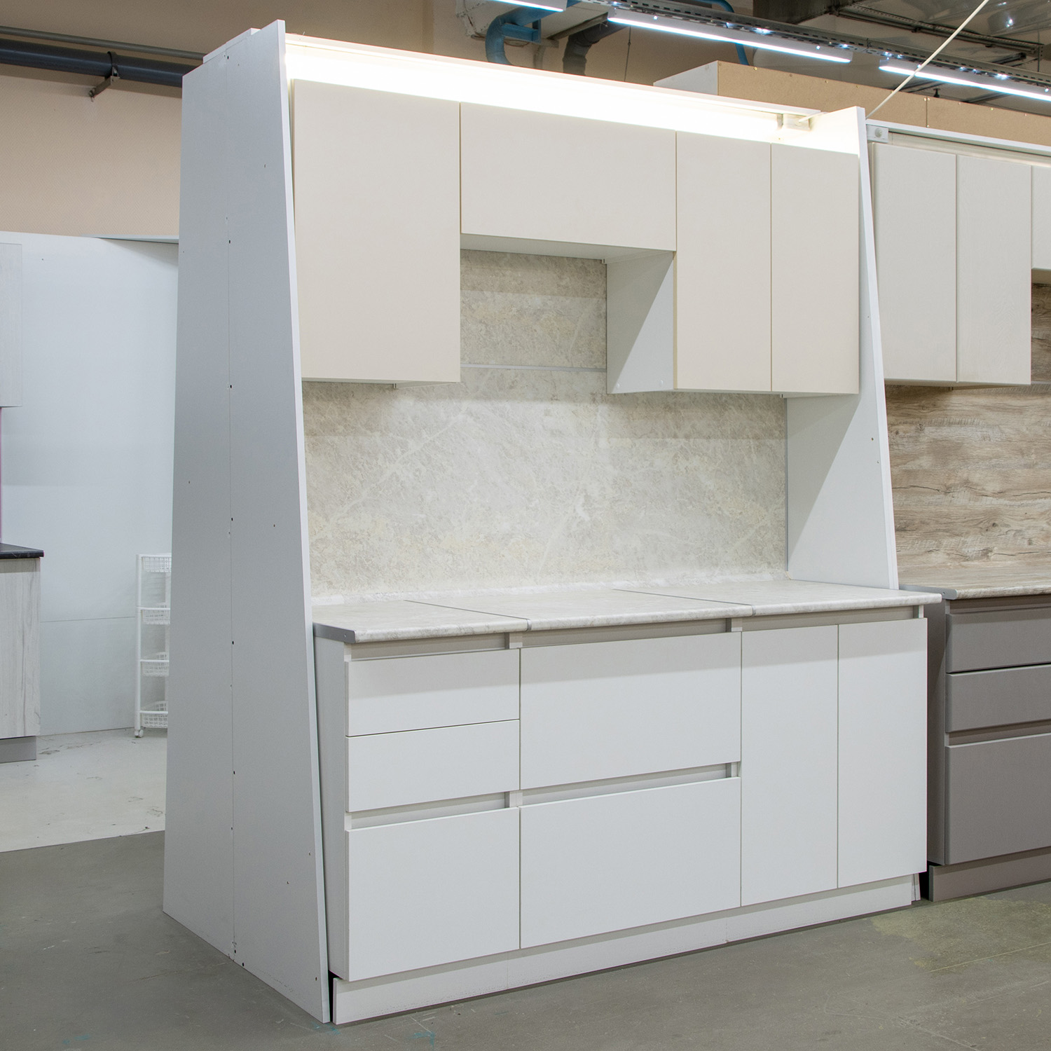 Шкаф напольный 400х850х600 мм BROZEX-WOOD Стиль, с тремя ящиками, белый