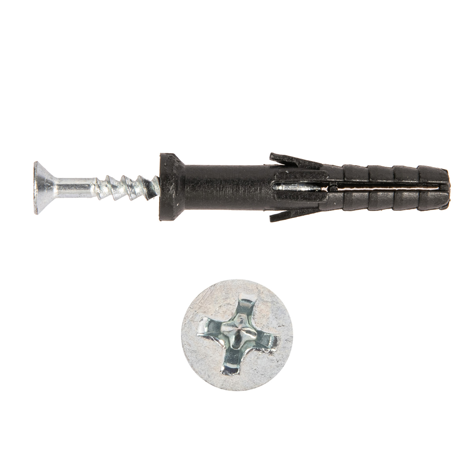 Дюбель с шурупом 6х40 мм BROZEX, с усом, оцинкованная сталь, 150 шт. Дюбель с шурупом 6х40 мм BROZEX, с усом, оцинкованная сталь, 150 шт.