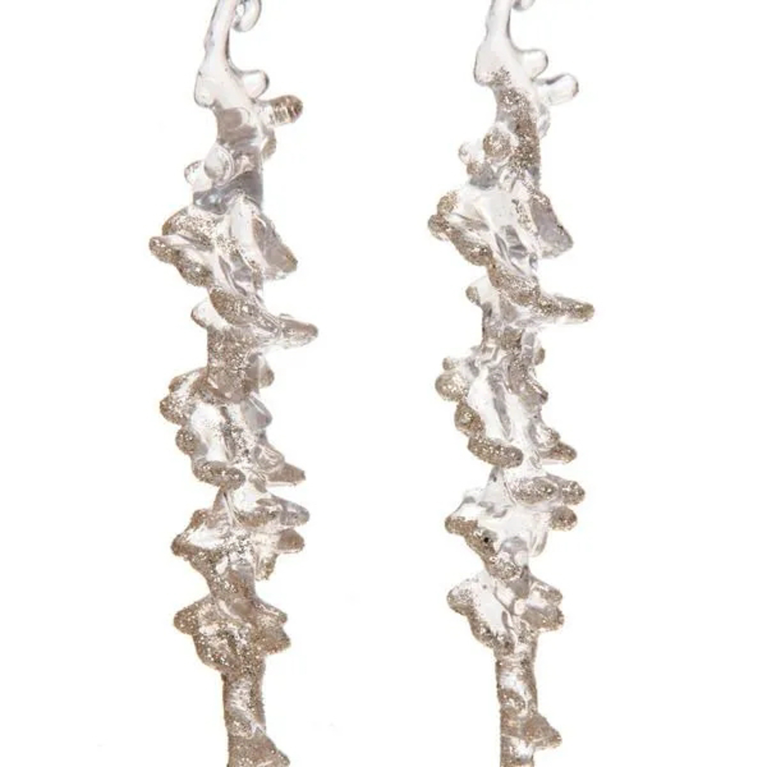 Подвеска "Кристальная сосулька" 26 см (набор 2 шт), Шампань