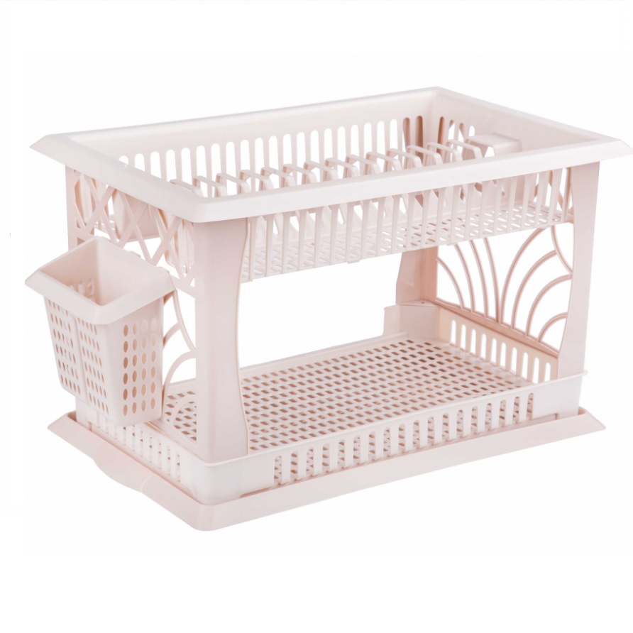 Сушилка для посуды настольная пластм. 2-х ярусн. 480х305х300мм "Мечта хозяйки" Беж. М7609 *1/4 Сушилка для посуды настольная пластм. 2-х ярусн. 480х305х300мм "Мечта хозяйки" Беж. М7609 *1/4