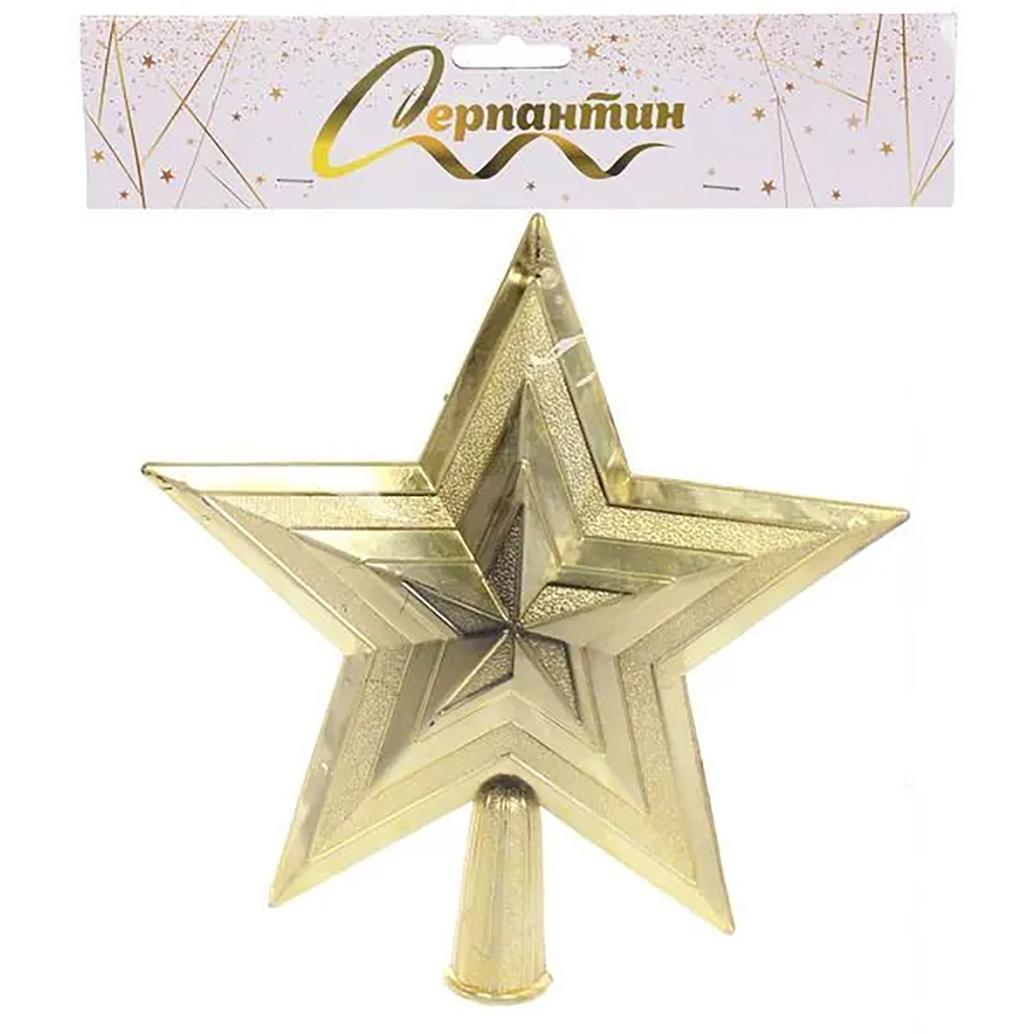 Звезда на елку "Мерцание" 22*27 см, Золото