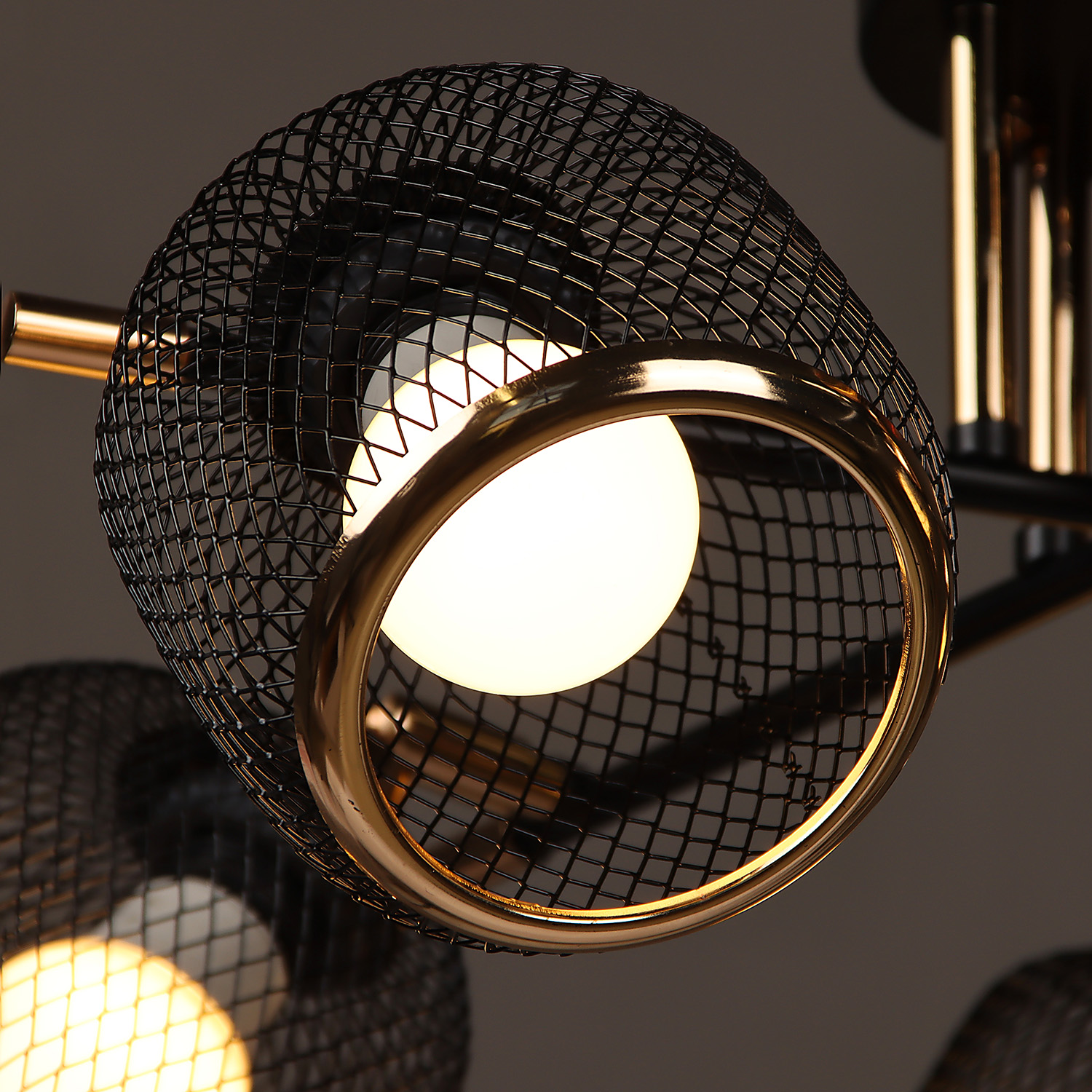 Люстра N6408/5 BK+FGD  5*40W E27 220V (d-600; h-230)  VERNER LIGHTING *1