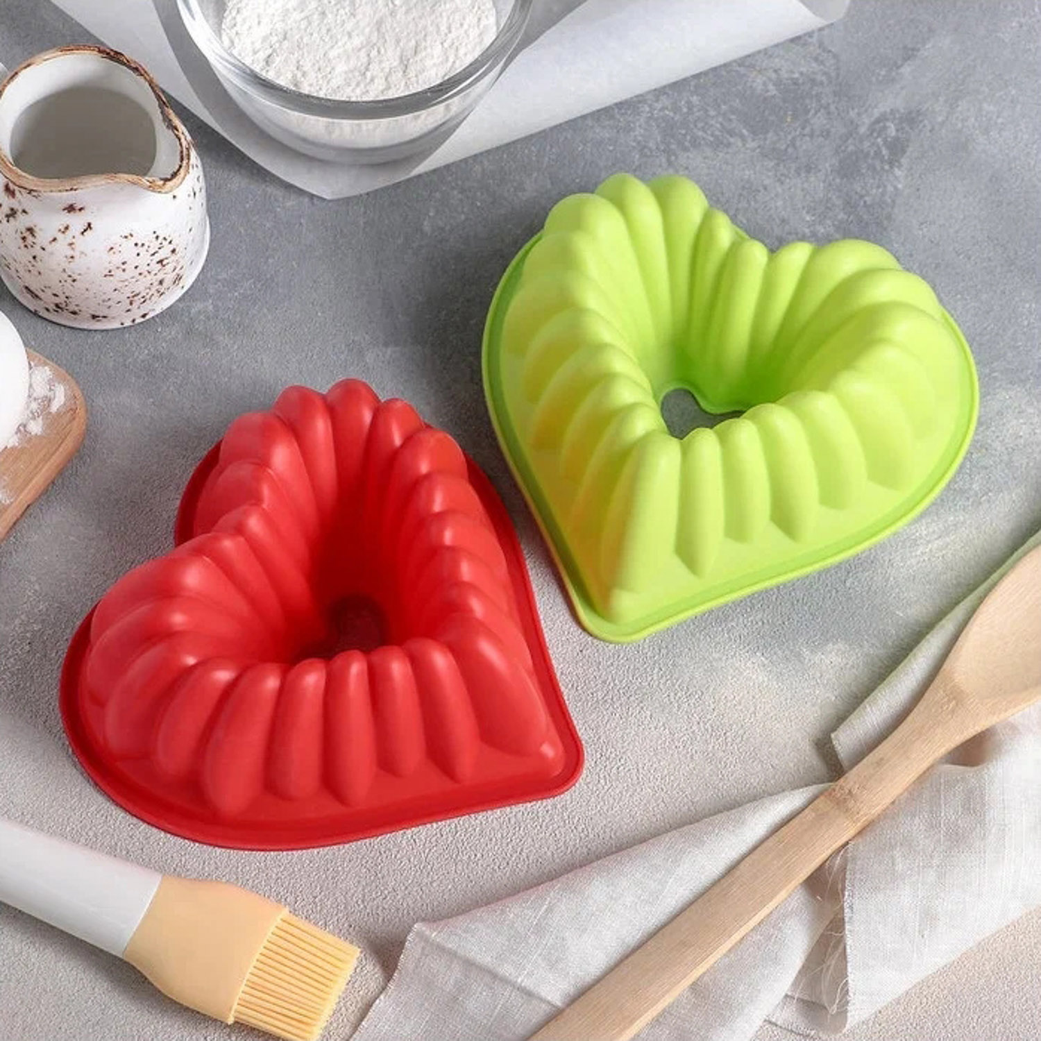 яяяФорма для выпечки "Сердце. Немецкий кекс" 17х17 см, цвета МИКС 811915