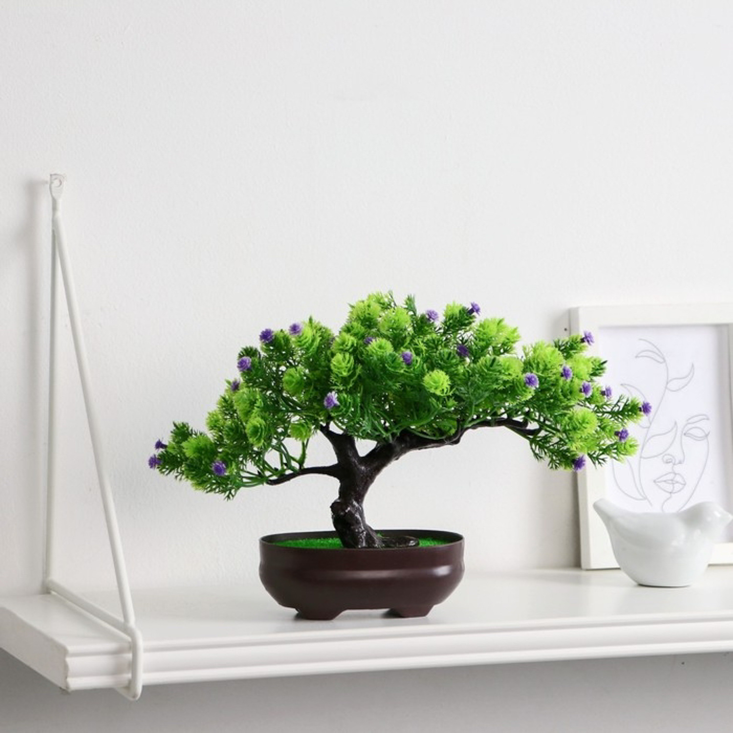 Бонсай в горшке Деревце изгиб 12*17 см, микс  4457612