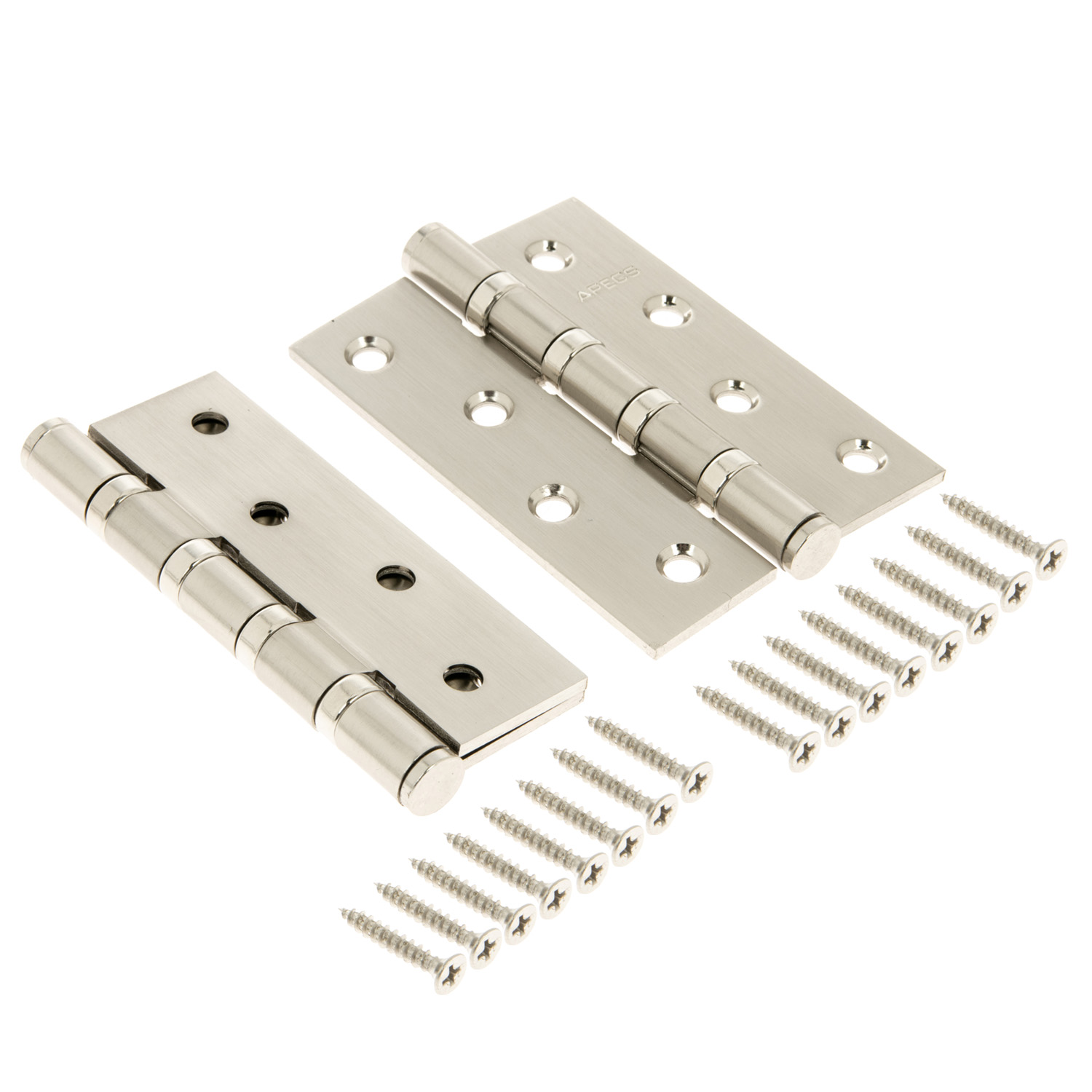 Петля без врезки 100*75*2,5мм НИКЕЛЬ матовый NiS (комплект 2шт.) АПЕКС *1/5/50