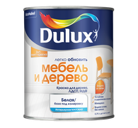 Краска акриловая 0.75 л для мебели и дерева DULUX, белая база BW, матовая