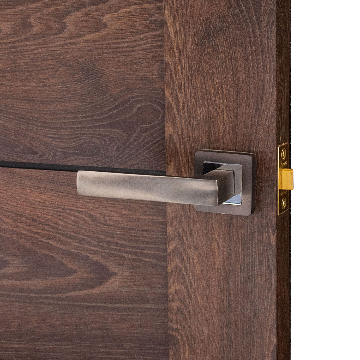 Дверь межкомнатная остеклённая КЛ7/1 Дуб Темный 600 мм черное стекло Двери ГУД *1