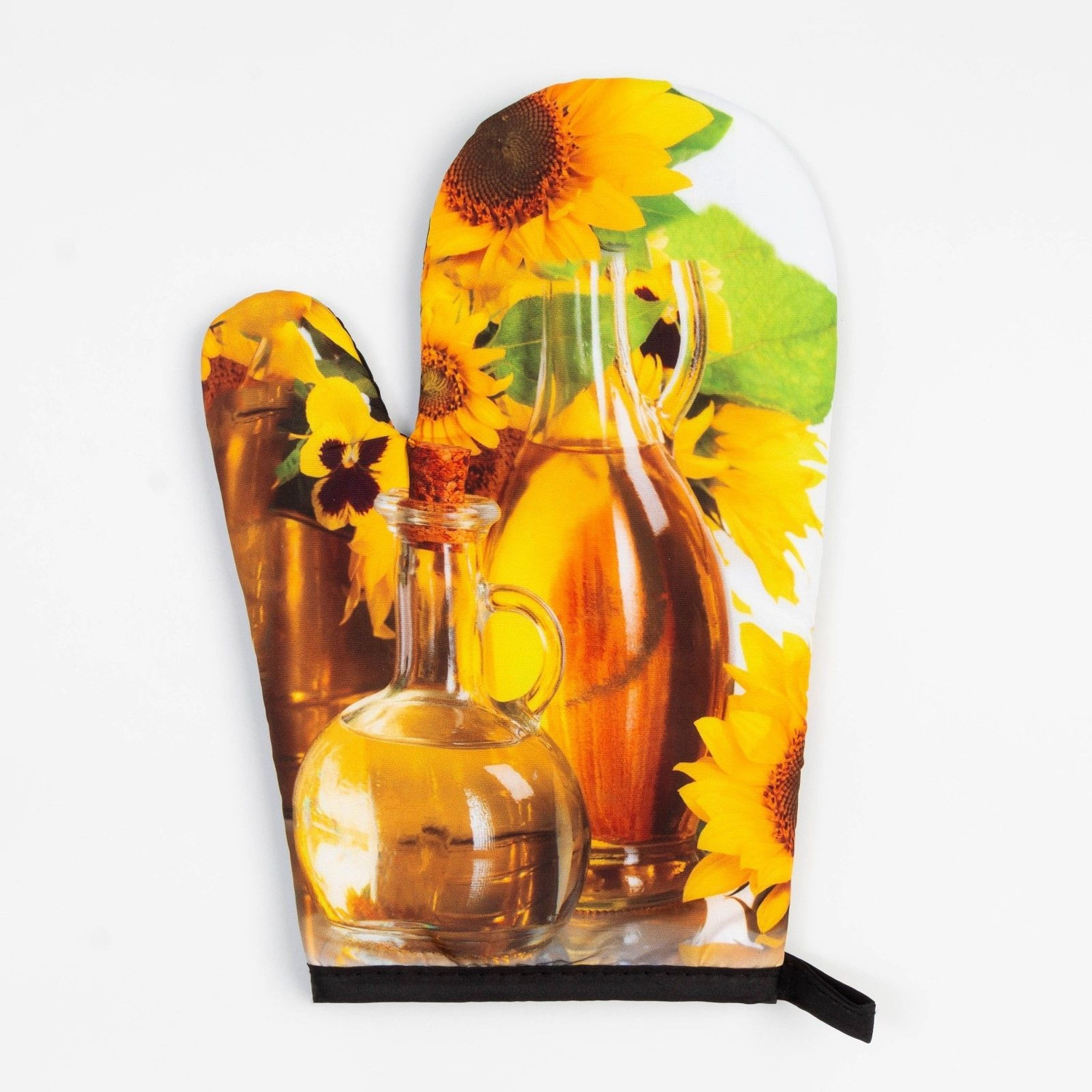 Набор прихваток Подсолнухи варежка-прихватка 24х16см, прихватка 17х17см 100% полиэстер Этель *1