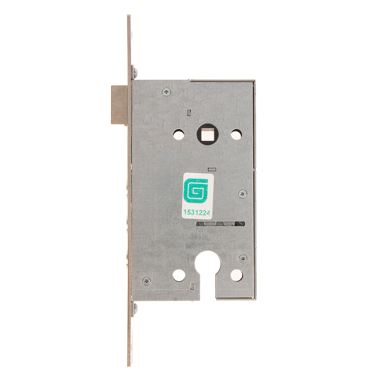 Замок врезной КОРПУС 85мм цил.механизм, хром 1211 Гардиан *1/15