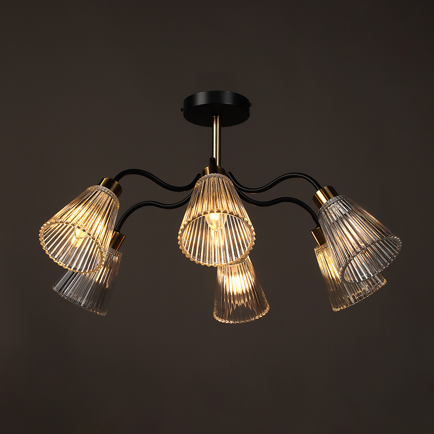 Люстра N6595/6 BK+COP 6*40W E14 220V (d-690; h-325)  VERNER LIGHTING *1