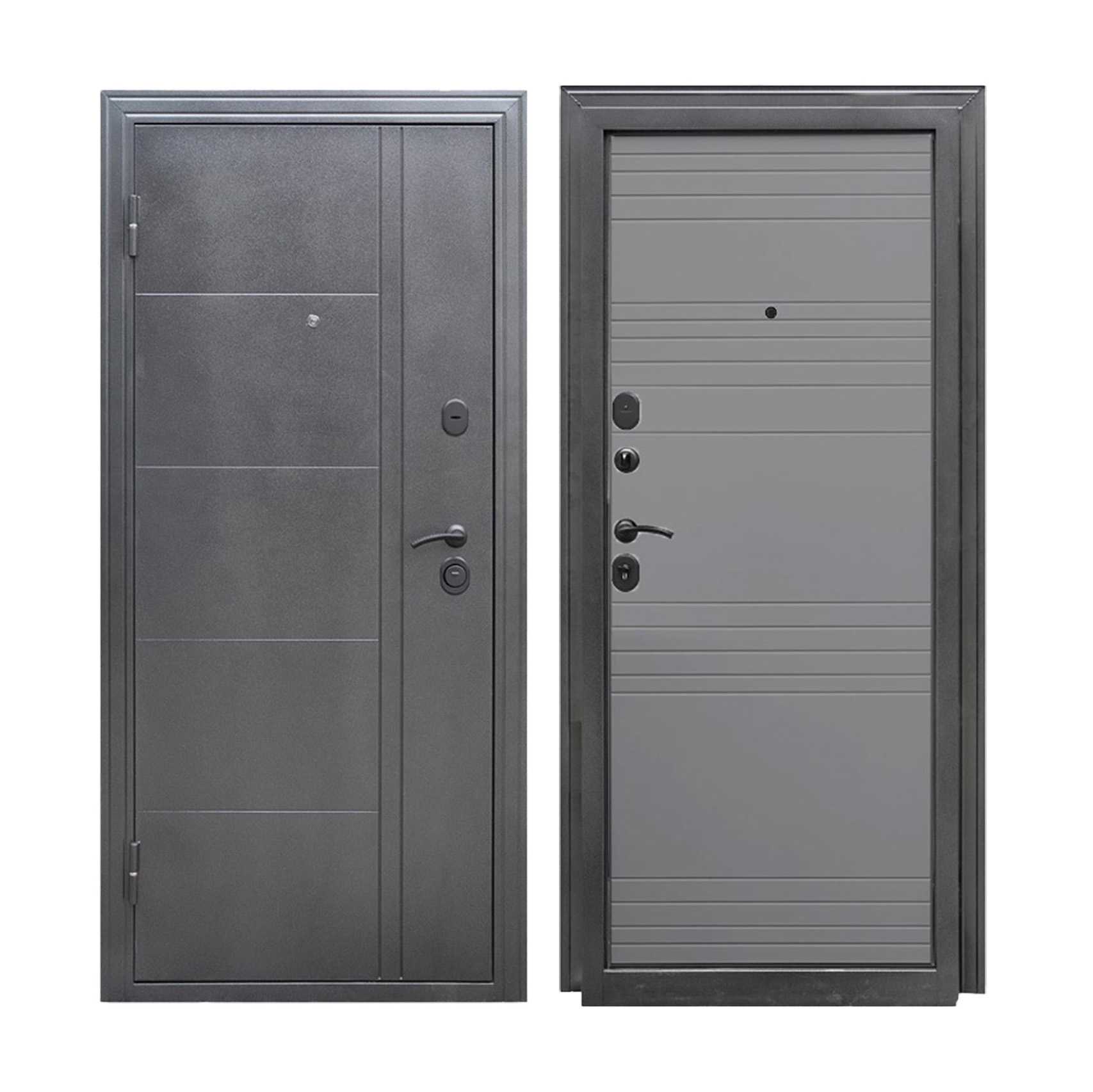 Дверь входная 2050х960х80 мм Форпост Олимп, правая, серый софт