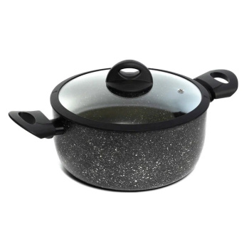 Кастрюля алюм.а/приг. Scovo "Hi-Black" 4,2л d24см Cтекл.кр. HB-026 *1/2