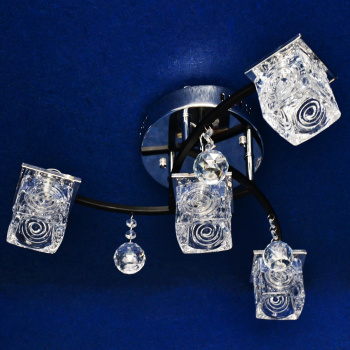 Люстра VERNER LIGHTING Y0549/4, 4 лампы, цвет хром/черный