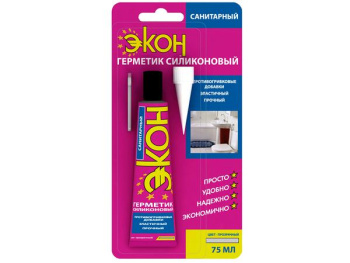 Герметик санитарный 70 мл ЭКОН, силиконовый, белый