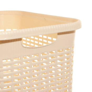 Корзина для белья пластм. 50л 420×310×560мм Бежевый арт.431293407 ("Бытпласт") *1/6
