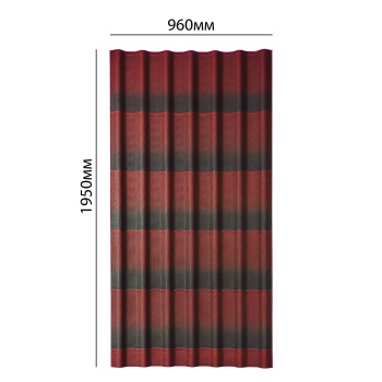 Черепица Ондулин 1950х960х3.3 мм, 1.9 м², красный