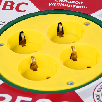 Удлинитель 4 розетки 30м с/з КАТУШКА ПВС 3*1мм2 16А мощ.нагр 3500Вт Союз 481S-3503 *1 Удлинитель 4 розетки 30м с/з КАТУШКА ПВС 3*1мм2 16А мощ.нагр 3500Вт Союз 481S-3503 *1