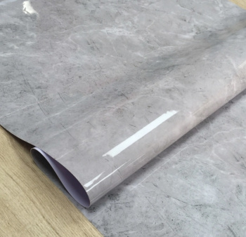 Клеёнка без основы "термо" гладкая "Мрамор серый" шир.0,6м,толщ.0,6мм GW-52288"ТермоКлеёнка"*20