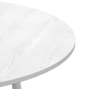 Стол раздв.КРУГЛЫЙ ОРИОН d950(+300)мм h750мм ЛДСП Сосна белая+ опора металл Белая *1 Стол раздв.КРУГЛЫЙ ОРИОН d950(+300)мм h750мм ЛДСП Сосна белая+ опора металл Белая *1