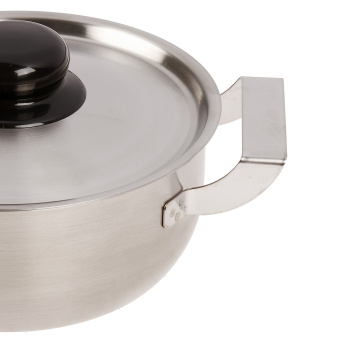 Кастрюля нерж. "АМЕТ" "Дачная" 1,0л d16см, выс.7,1см, d дна 13см Металл.кр. 1с812 (Аша) *1/6