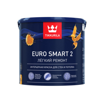 Краска интерьерная 2.7 л для стен и потолков Tikkurila Euro Smart 2, белая база А, глубокоматовая