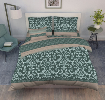 Постельное белье евро бязь Василиса 11793/1 Изумруд нав70*70,пр200*220 *1/5