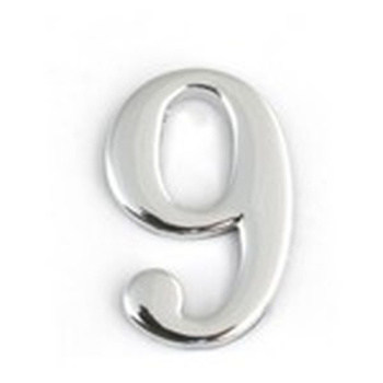 Номер квартирный самоклеющ. хром метал. №9 СР DN-01-9-Z-CR АПЕКС *10/100/500
