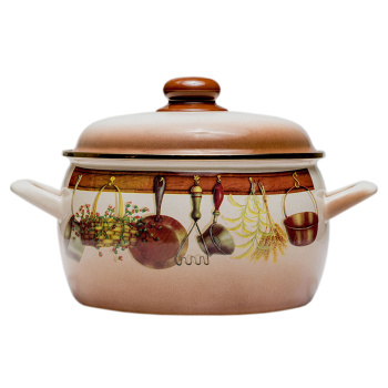 Кастрюля стальн. эмалир. "Кухня" 5,3л d220мм Металл.кр. 2298 ("МЕТРОТ" Сербия) *1/4