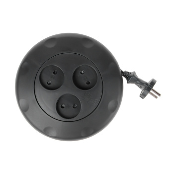 Удлинитель 3 розетки 3м б/з ПВС 2*1мм2 10А мощ. нагр 2200Вт ЧЕРНЫЙ  рулетка ЭРА UR-3-3m-B *1/10 Удлинитель 3 розетки 3м б/з ПВС 2*1мм2 10А мощ. нагр 2200Вт ЧЕРНЫЙ  рулетка ЭРА UR-3-3m-B *1/10