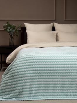 Плед 150*200см фланель жаккард двухцветный бирюзовый TF FNAC MI2 028/1520 NC Absolute *1