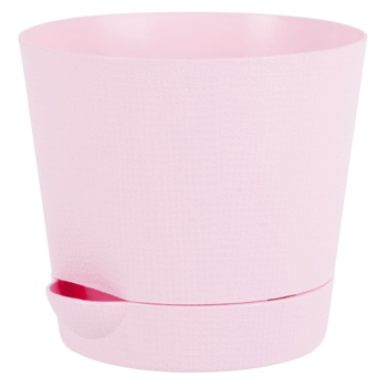 Кашпо пластм. "Le Parterre" 0,35л d верха 95мм h90мм с поддоном Розовый 201-3 (Tek.A.Tek) *1/72 Кашпо пластм. "Le Parterre" 0,35л d верха 95мм h90мм с поддоном Розовый 201-3 (Tek.A.Tek) *1/72