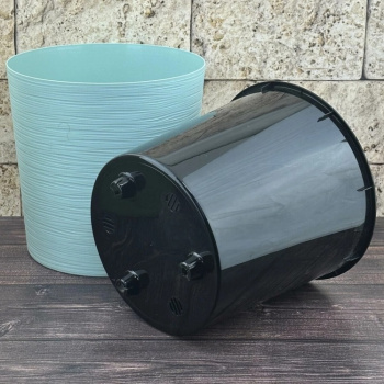 Кашпо пластм. "Вега" 17.2л d верха 300мм h300мм со вставкой 15л Мята ВГ30-14*1/4 Кашпо пластм. "Вега" 17.2л d верха 300мм h300мм со вставкой 15л Мята ВГ30-14*1/4