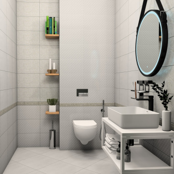 Плитка 40х25 см настенная 1.4 м² Шахтинская плитка Картье, серый, геометрия