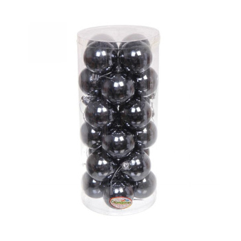 Набор новогодних шаров "Глянец", диаметр 5 см, 24 шт., графит