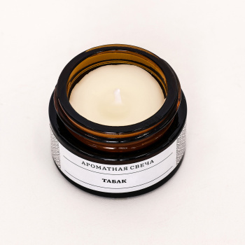 Свеча ароматическая в банке "Табак", соевый воск, 12 г   9865858