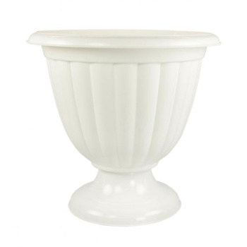 Кашпо-Вазон пластм. "Жасмин" 12,0л d верха 370мм h355мм Белый М1391 (ЗПИ "Альтернатива") *1/10
