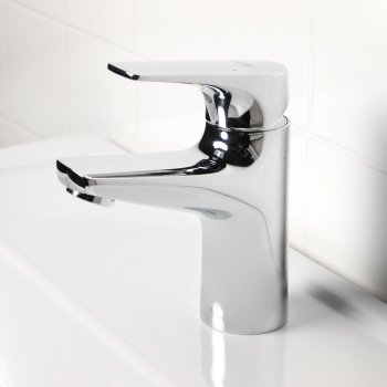 Смеситель для умывальника GROHE BauFlow 23752000, короткий излив, рычажный, без донного клапана