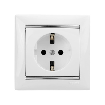 Механизм розетки "Valena" 1-м.  с заземл, бел. Leg 774420  *1/10